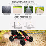 Kids' Pedal Car Go Kart - Adjustable Seat, 4 Wheels, Black