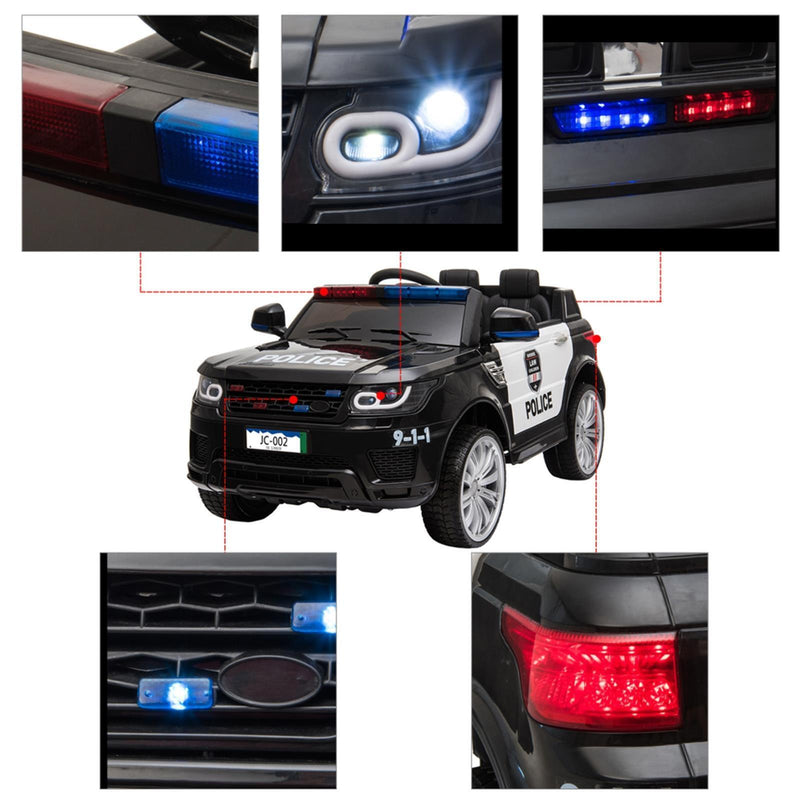 Kids Police Car Ride On SUV Truck with Siren, Music, LED Lights, and Remote Control - Perfect Gift for Little Officers