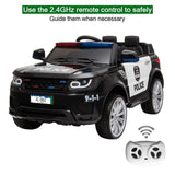 Kids Police SUV Ride-On Car with Lights, Music, and Remote Control - 3 Speed Options