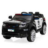Kids Police SUV Ride-On Car with Remote Control, Flashing Lights, and Music Horn - 12V