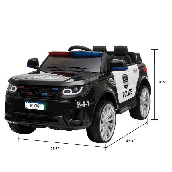 Kids Police SUV Ride-On Car with Remote Control, Flashing Lights, and Music Horn - 12V
