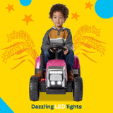 Kidzone 12V Electric Tractor with Trailer Ride-On Toy, Dual Speeds