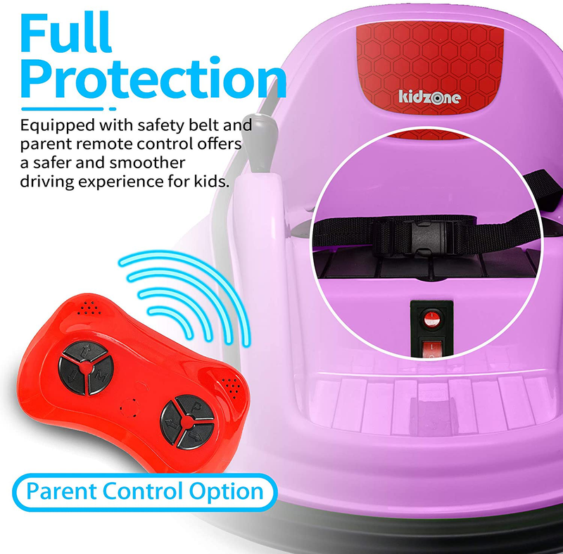 Kidzone DIY Electric Bumper Car for Kids Ages 3-8 with Remote Control - 6V Ride On Toy #00-99