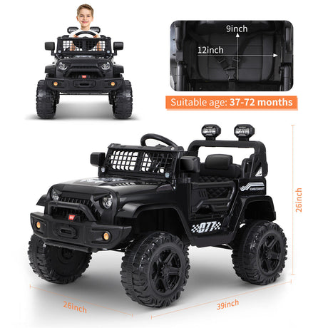 Kimbosmart 12V Electric Kids Ride On Truck Car with Remote Control and MP3 Bluetooth Integration