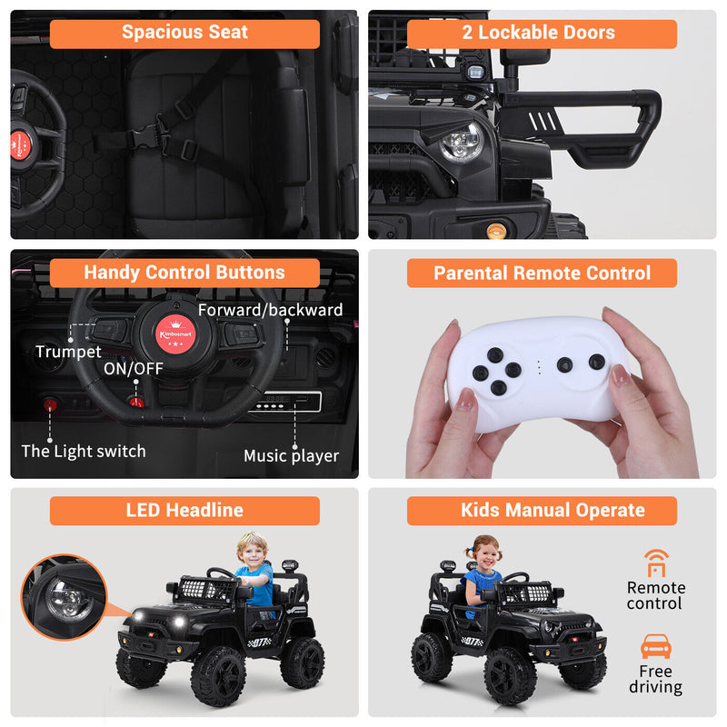 Kimbosmart 12V Electric Kids Ride On Truck Car with Remote Control and MP3 Bluetooth Integration