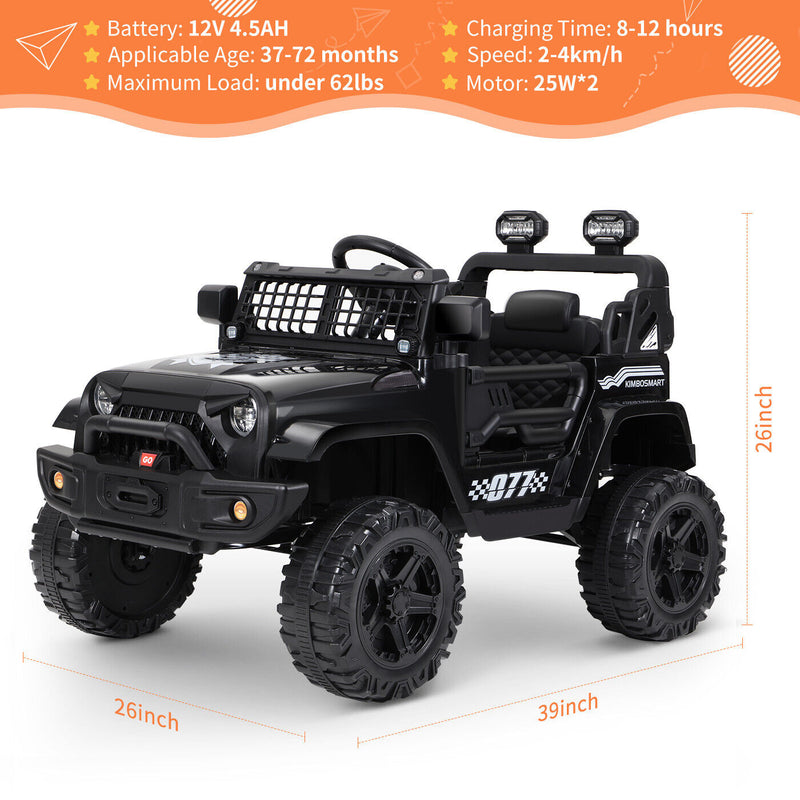 Kimbosmart 12V Electric Kids Ride On Truck Car with Remote Control and MP3 Bluetooth Integration