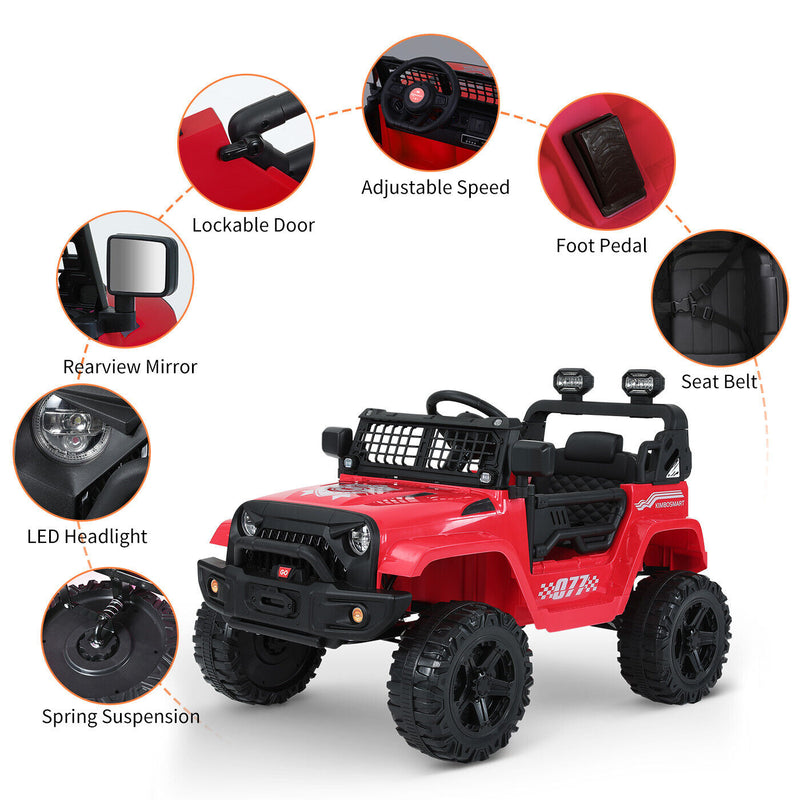 Kimbosmart 12V Kids Ride-On Truck with MP3 and Remote Control