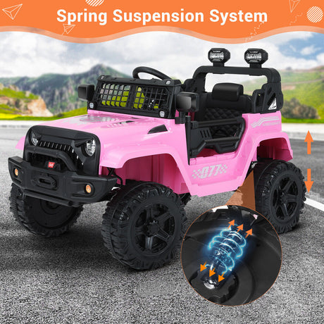 Kimbosmart 12V Kids Ride On Truck with Remote Control and Bluetooth Connectivity