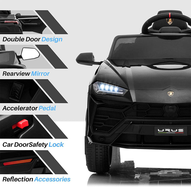 Kimbosmart 12V Licensed Lamborghini Ride On Car with 2 Speeds and Parental Control