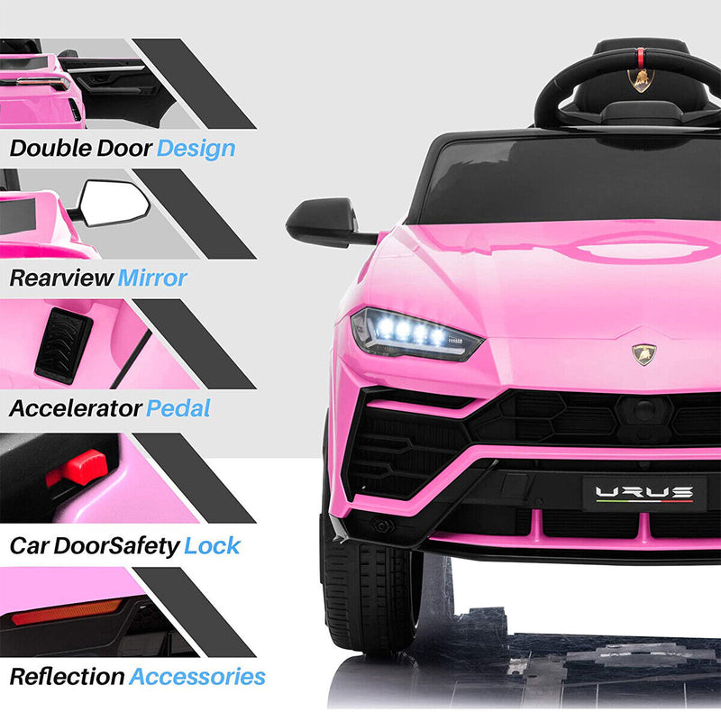 Kimbosmart 12V Licensed Lamborghini Urus Ride On Car with Remote Control and MP3 Player for Kids