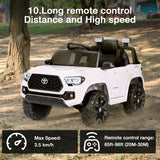 Kimbosmart 12V Licensed Toyota Tacoma Kids Ride-On Car with Charging Reminder Feature