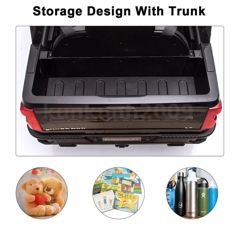 Kimbosmart Chevrolet Silverado 12V Ride On Car with Remote Control for Kids