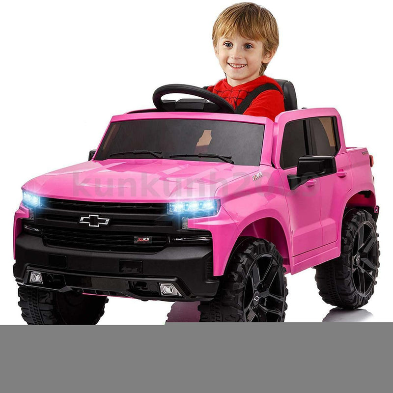 Kimbosmart Chevrolet Silverado 12V Ride On Car with Remote Control for Kids