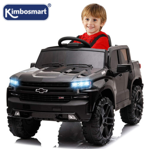 Kimbosmart Chevrolet Silverado Electric Ride-On Car for Kids with Remote Control