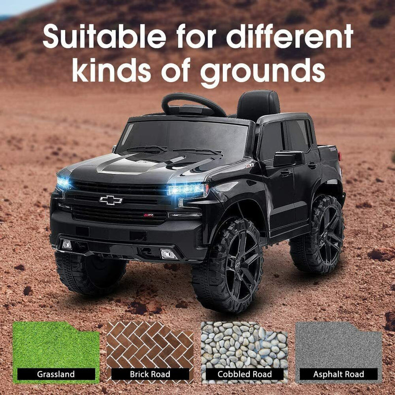 Kimbosmart Chevrolet Silverado Electric Ride-On Car for Kids with Remote Control