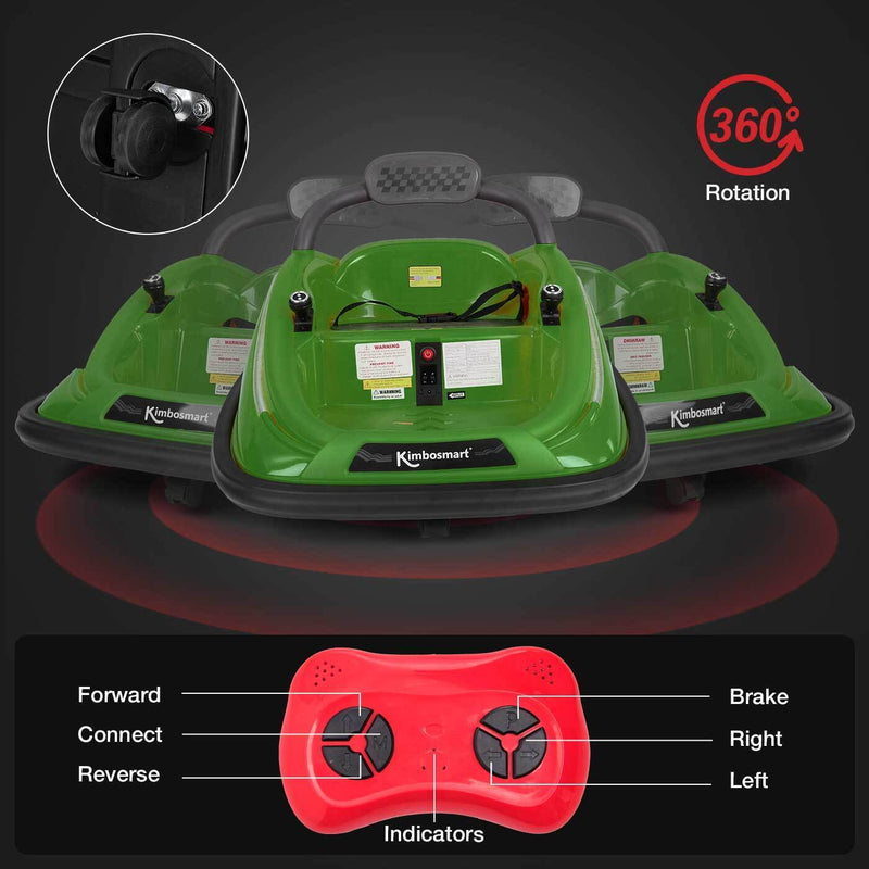 Kimbosmart DIY Electric Bumper Car for Kids with Remote Control - 6V Ride On Toy