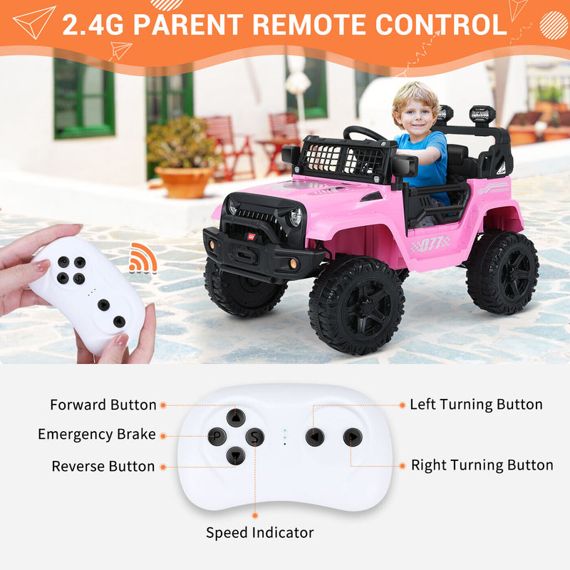 Kimbosmart Kids 12V Ride On Truck with Remote Control - Battery Powered Car for Endless Fun!
