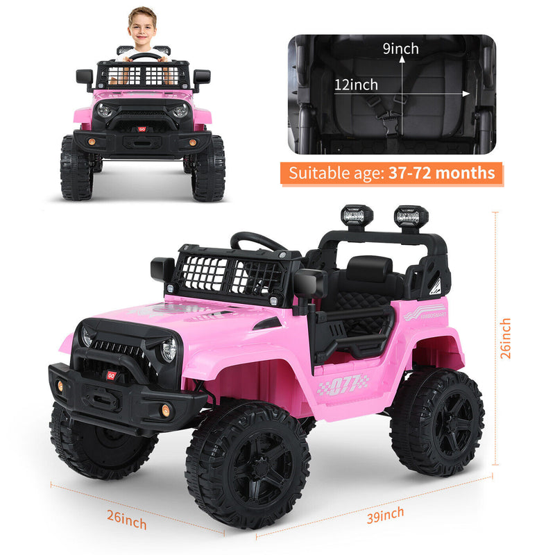 Kimbosmart Kids 12V Ride On Truck with Remote Control and 3 Speed Options