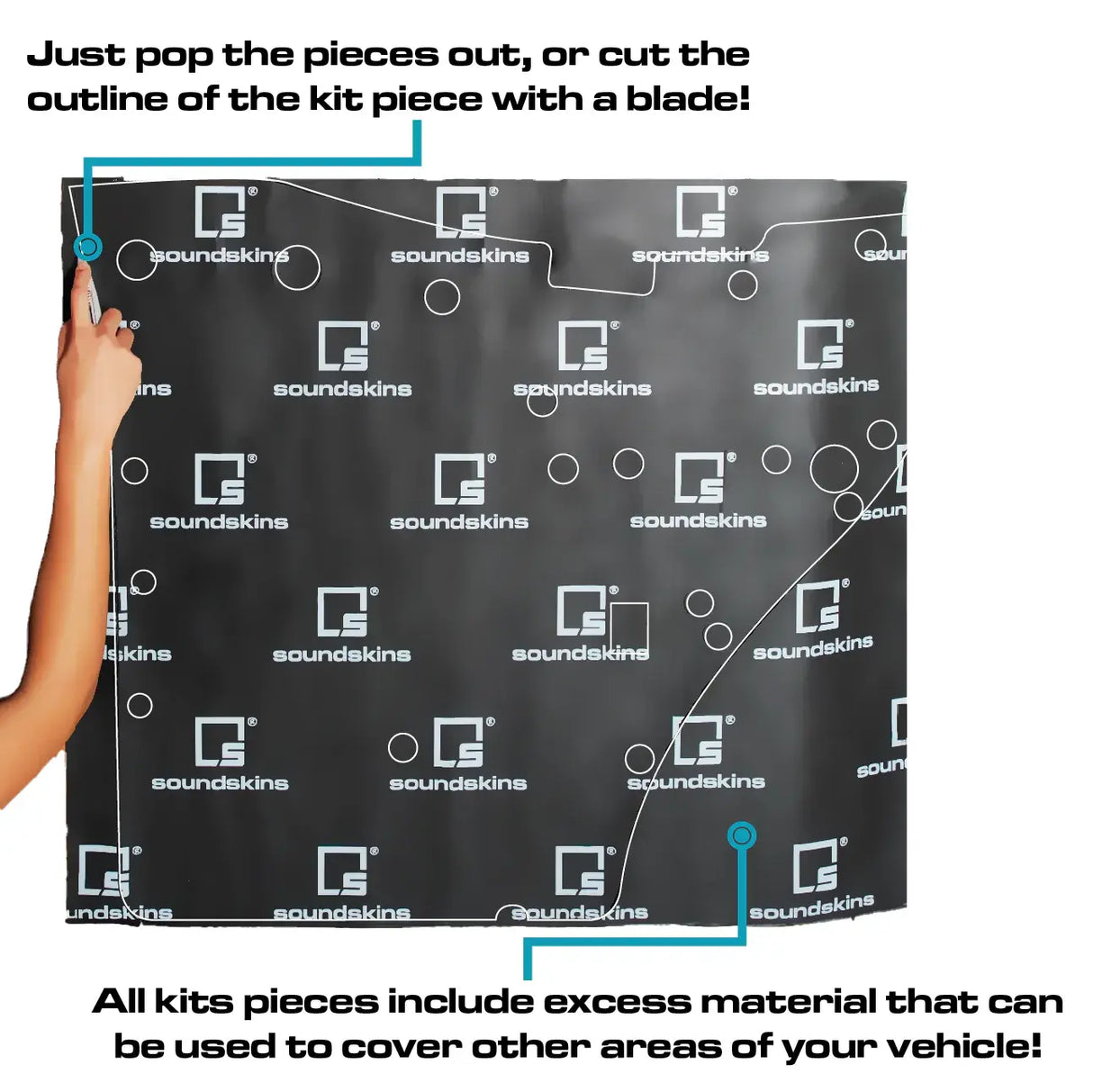 SoundSkins | 2021+ Ford Bronco 2-Doors + Floors Sound Deadening Vehicle Specific Kit | SSK-BRONCO2DR | 3 Layers (Acoustic Foam, Foil, Rubber Butyl), 54 sq ft SoundSkins Global