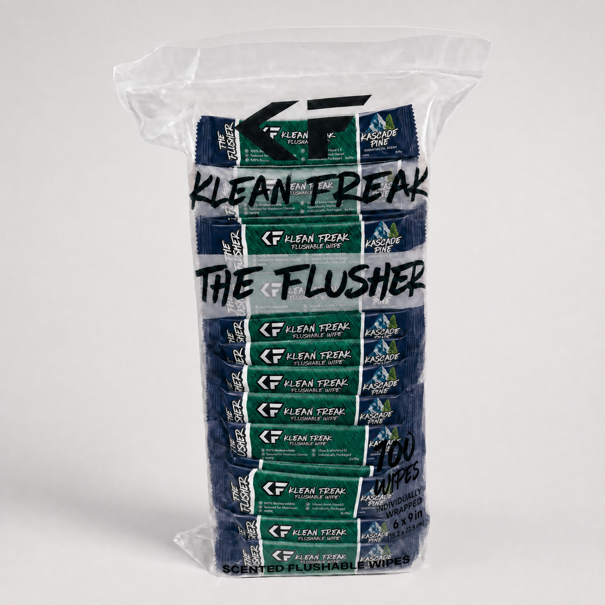 The Flusher - 100 Pack - Flushable Wipes Klean Freak