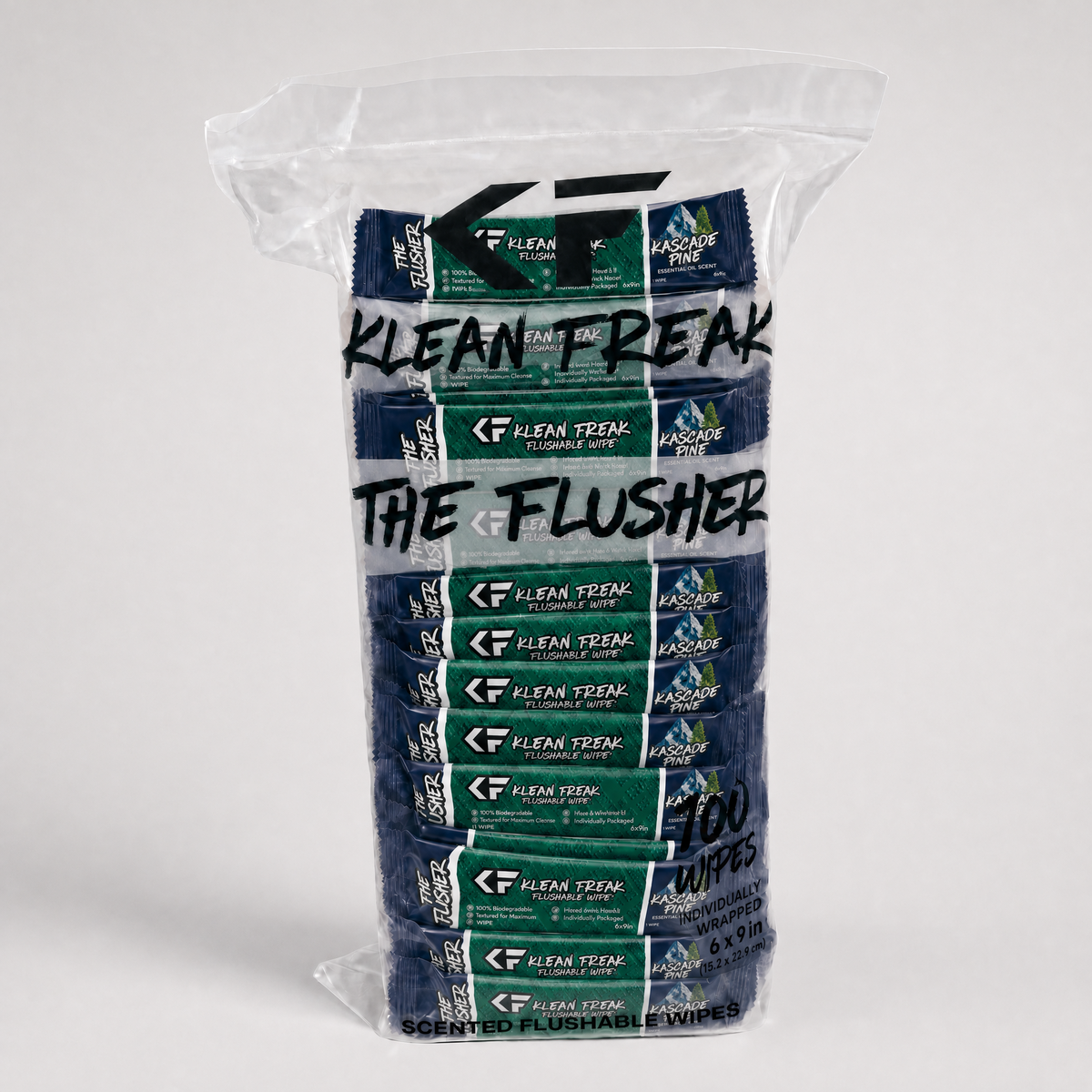 The Flusher - 100 Pack - Flushable Wipes Klean Freak
