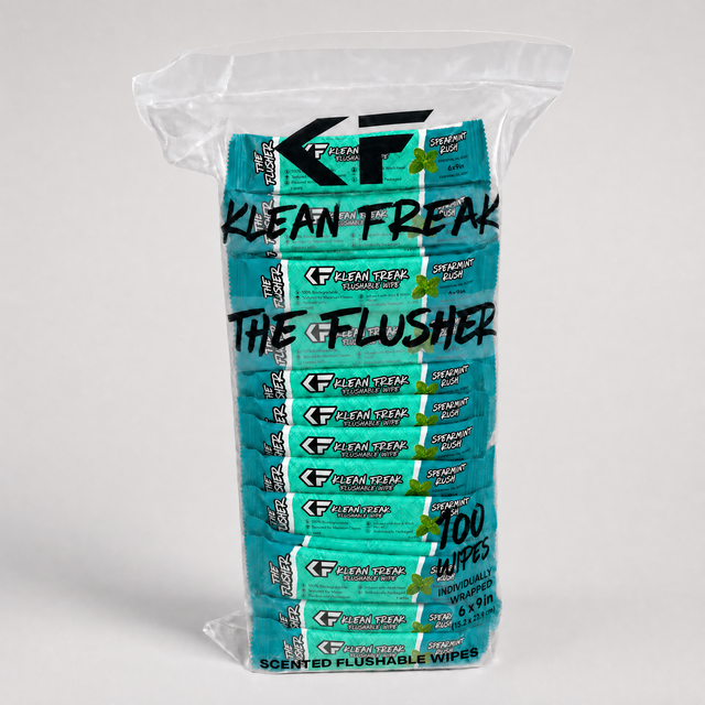 The Flusher - 100 Pack - Flushable Wipes Klean Freak