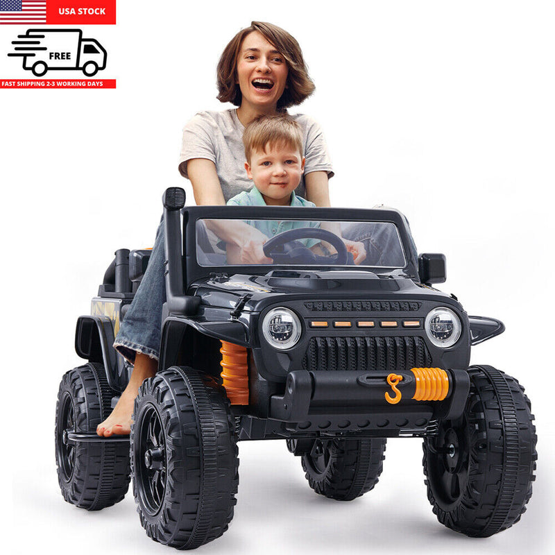 Electric 2-Seater SUV Truck for Kids with MP3, Remote Control, and LED Lights - 3 Speed Options, 12V Battery