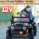 KLOKICK 12V 2-Seater Electric Ride-On Jeep for Kids with Remote Control and LED Lights