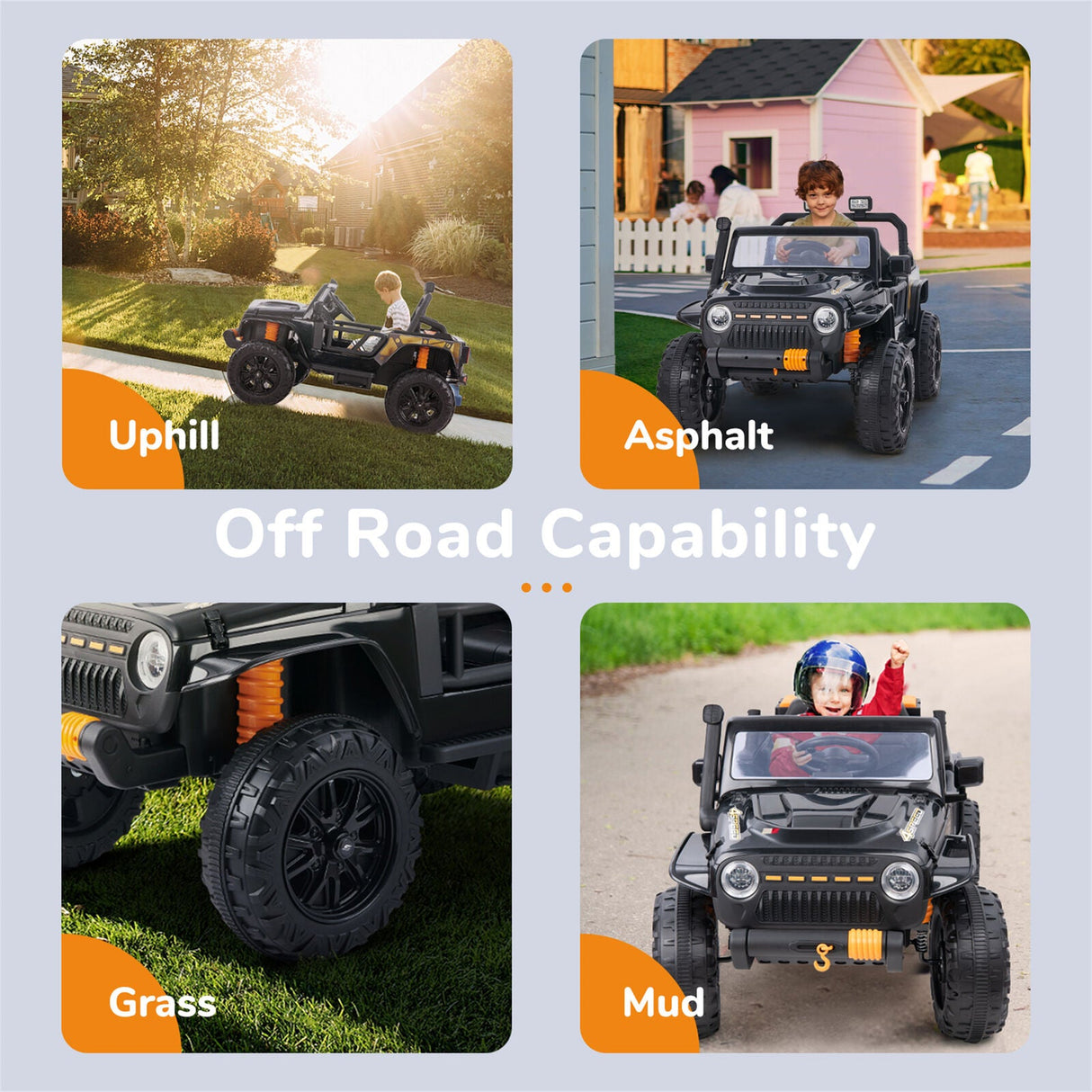 12V Battery Powered 2 Seater Kids Ride On Truck with Parent Remote Control