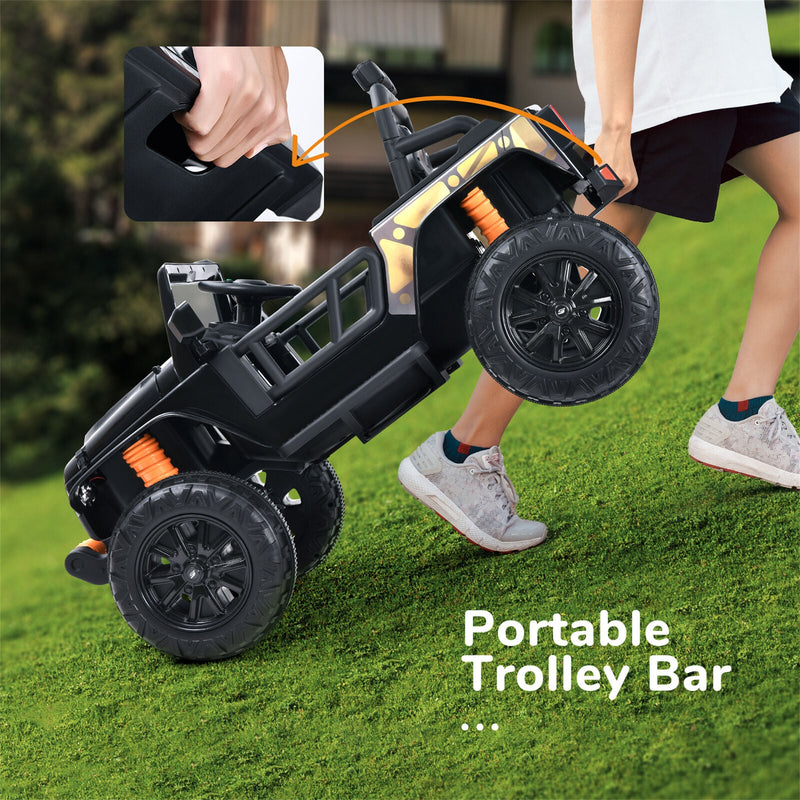 2-Seater Electric Ride-On Truck for Kids with Remote Control and LED Lights - 27.7 x 48.6 x 28.1 inches