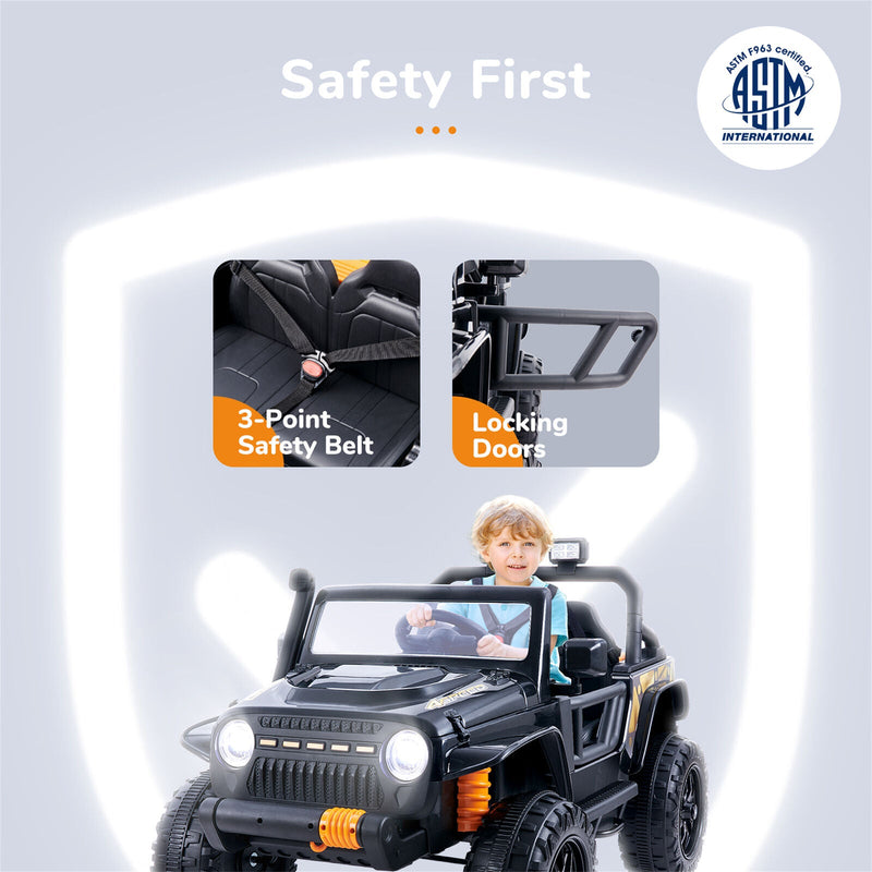 Electric 4 Wheeler Quad Car Toy with Parent Remote Control for Kids - 12V Ride On Truck