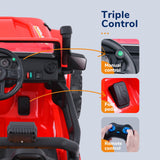 Interactive Parent-Child Kids Car with Cushioned Spring, LED Lights, and Remote Control - 12V 10AH