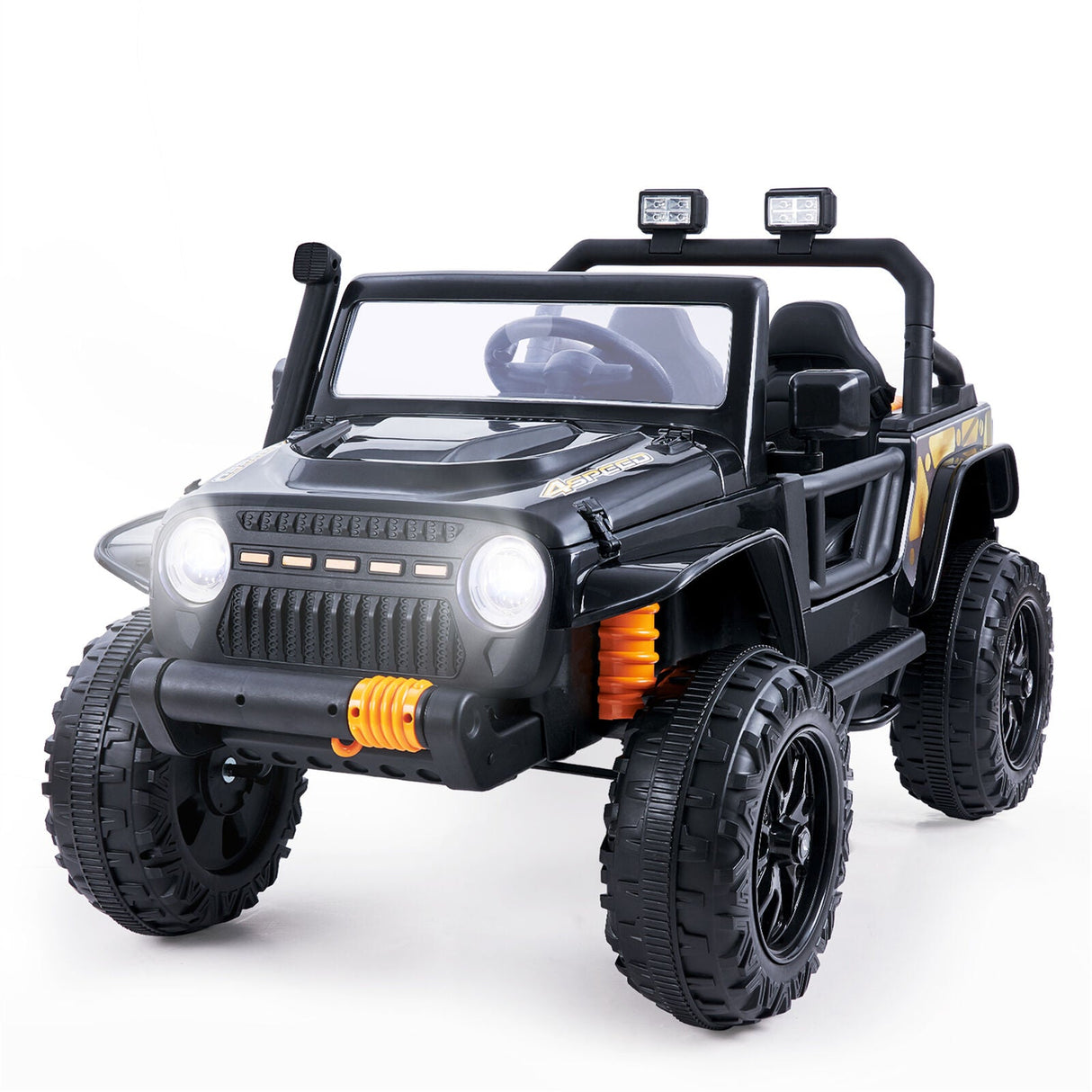 Premium 12V Ride-On Truck for Kids with Parental Remote Control, LED Lights, and 3 Speed Options