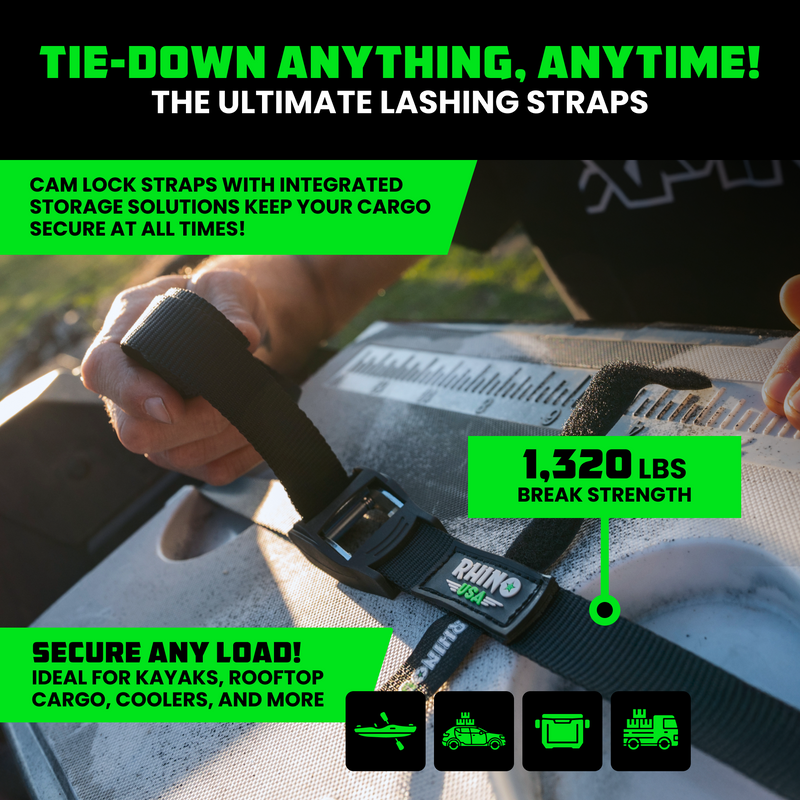 1" x 12' Lashing Tie-Down Straps