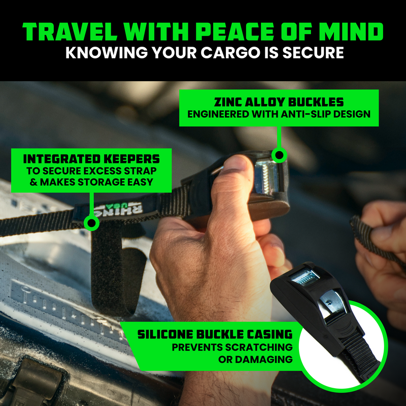 1" x 12' Lashing Tie-Down Straps