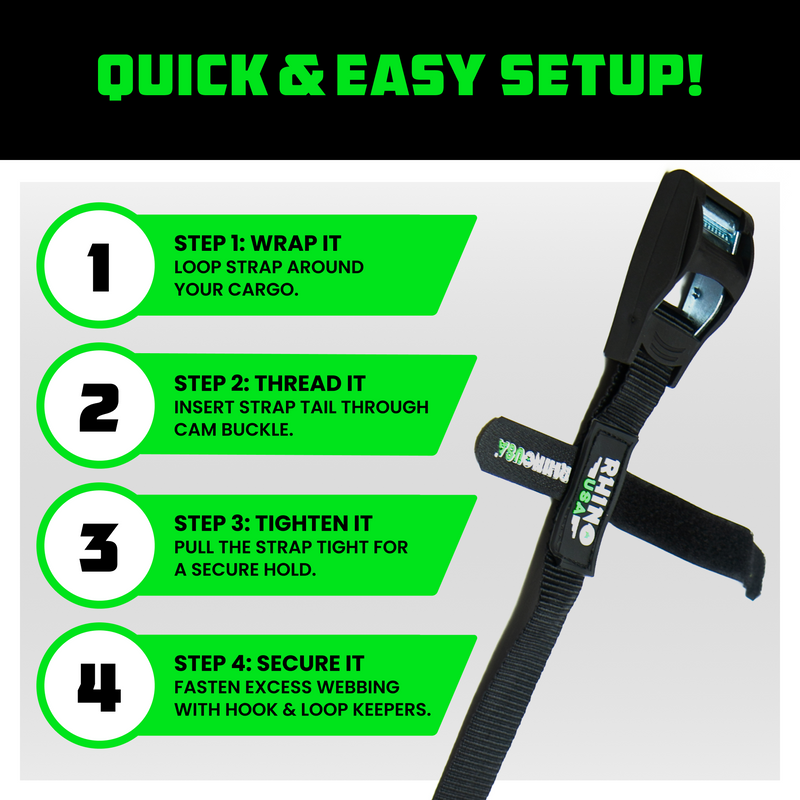 1" x 12' Lashing Tie-Down Straps