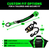 Car Tie-Down Lasso Straps (J-Hooks)