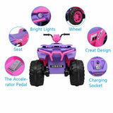 LEADZM Dual Drive All Terrain Kids Car with 2 Speed Modes - Pink/Purple