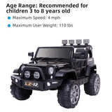 Leadzm LZ-12 12V Kids Ride on Car Toy with Remote Control - Black