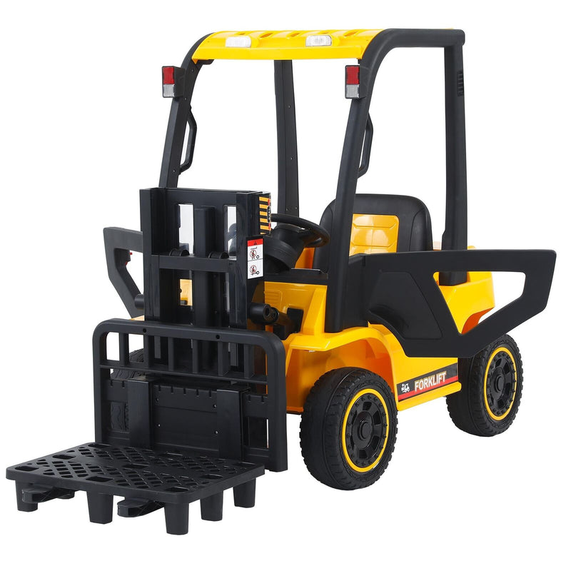 LED-Equipped Electric Forklift Toy with Battery-Powered Lifting Rod