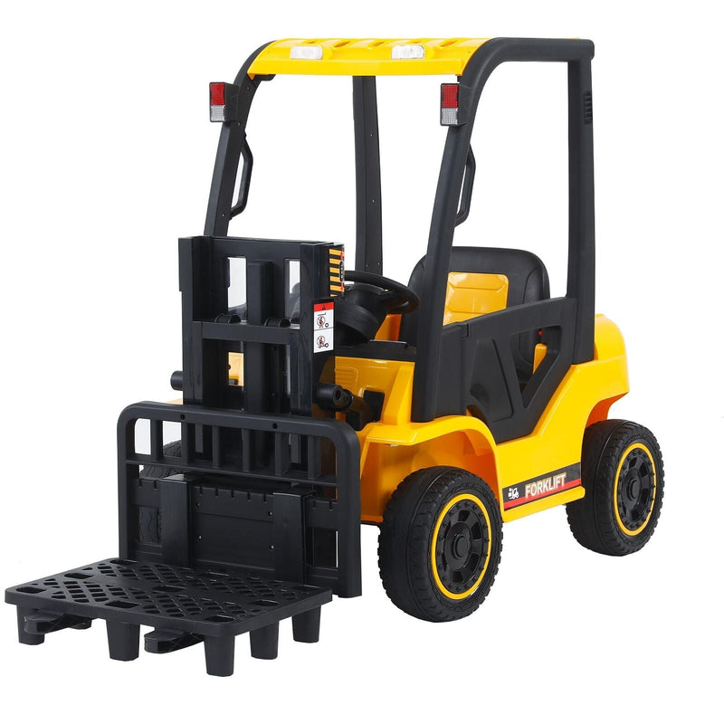 LED-Equipped Electric Forklift Toy with Battery-Powered Lifting Rod
