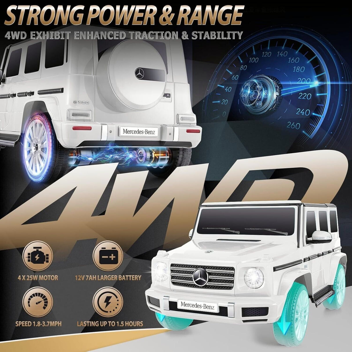 G500 Electric Ride-On Car for Kids - 12V Battery Powered Driving Toy