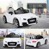 Licensed 12V Audi TT RS Electric Kids Ride On Car with Remote Control and MP3 Player - White