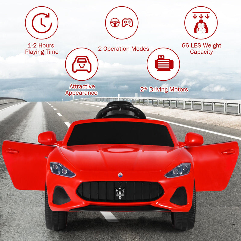 Licensed 12V Maserati GranCabrio Kids Ride On Car with Remote Control and Lights