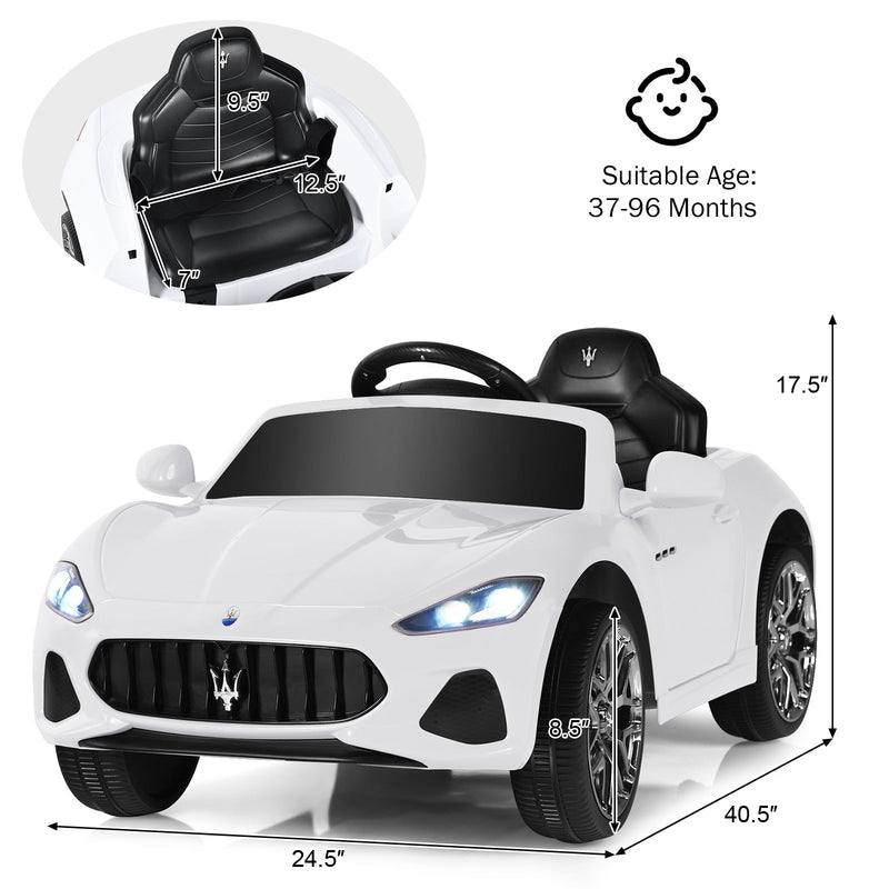 Licensed 12V Maserati GranCabrio Kids Ride On Car with Remote Control and Lights