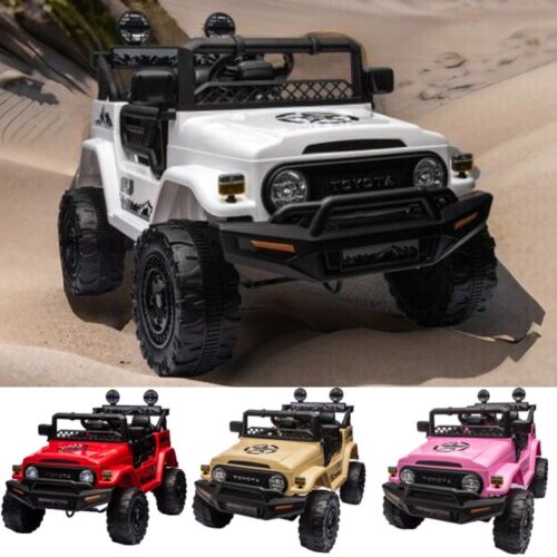 Licensed 12V Toyota FJ Cruiser Electric Ride-On Car for Kids with Remote Control and LED Lights