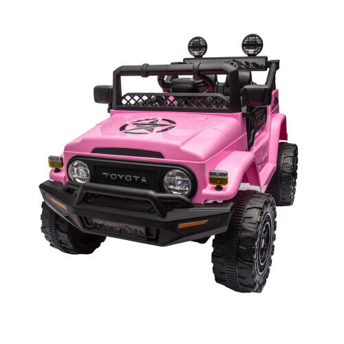 Licensed 12V Toyota FJ Cruiser Electric Ride-On Car for Kids with Remote Control and LED Lights