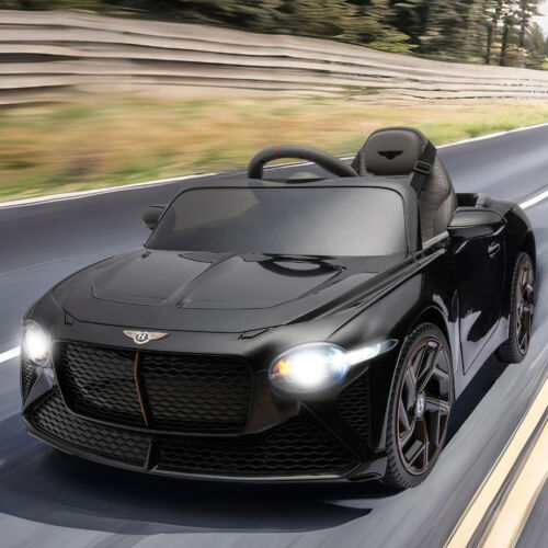 Licensed 2.4G Electric 12V 7A Kids Ride On Car with 3 Speeds - Bentley Black