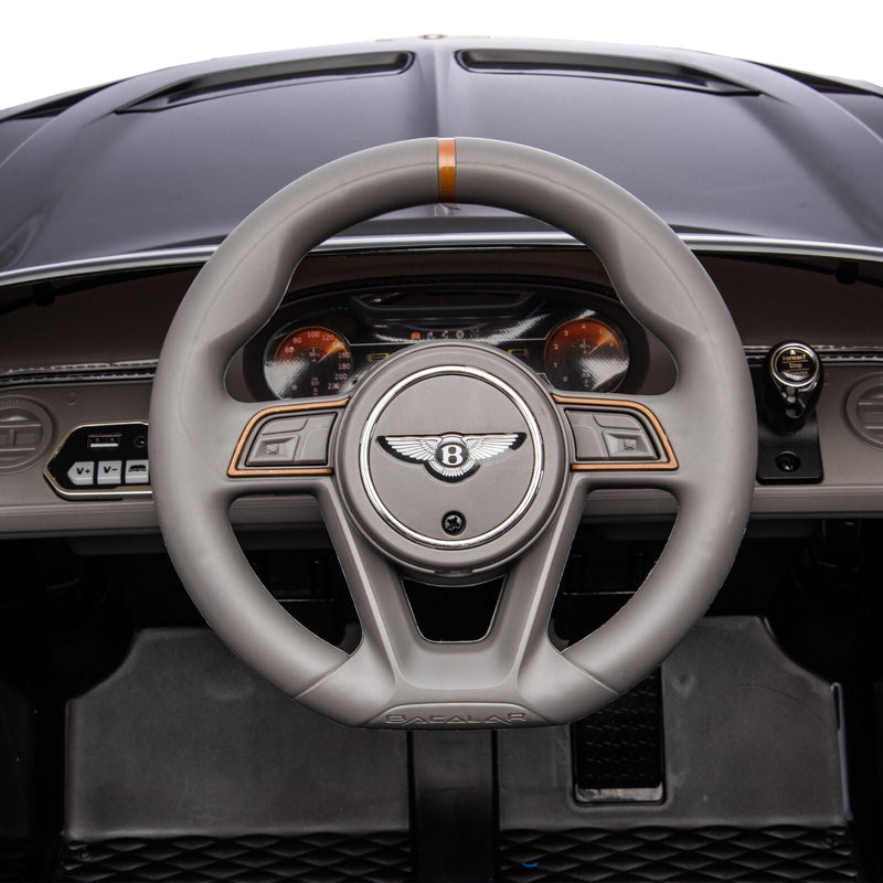 Licensed 2.4G Electric 12V 7A Kids Ride On Car with 3 Speeds - Bentley Black