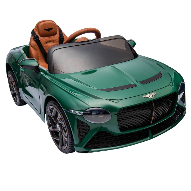 Licensed 2.4G Electric 12V Kids Ride On Car with 3 Speeds - Bentley Green